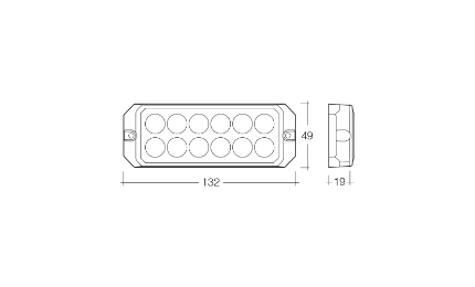 High Grade Ultra Bright! MS26 LED Warning Grill Lights (Amber) 12/24V Emergency Warning Flashing Light