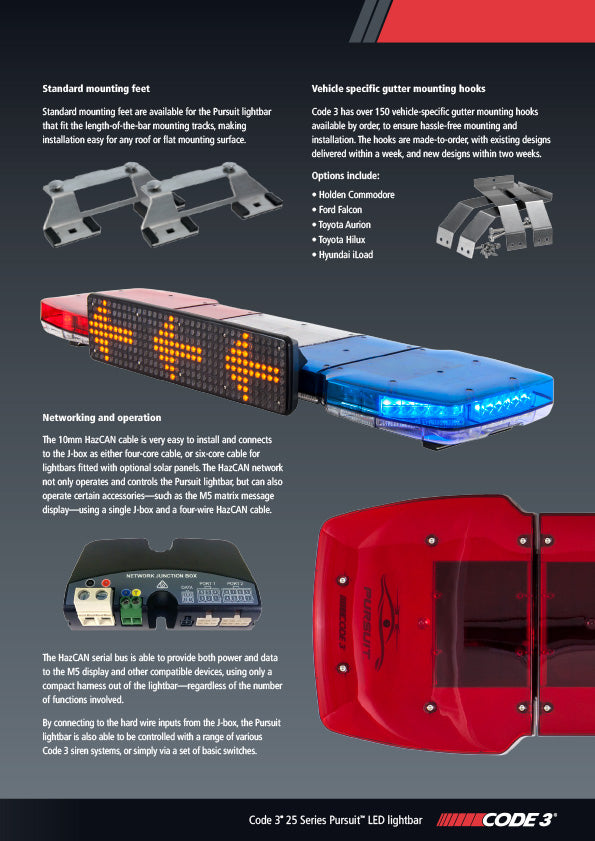 MADE IN AUSTRALIA I CALL FOR QUOTE - Amber 45" LED LIGHTBAR. PURSUIT LED Light Bar for Police Fire Ambulance I 5 Year Warranty I Wholesale Direct