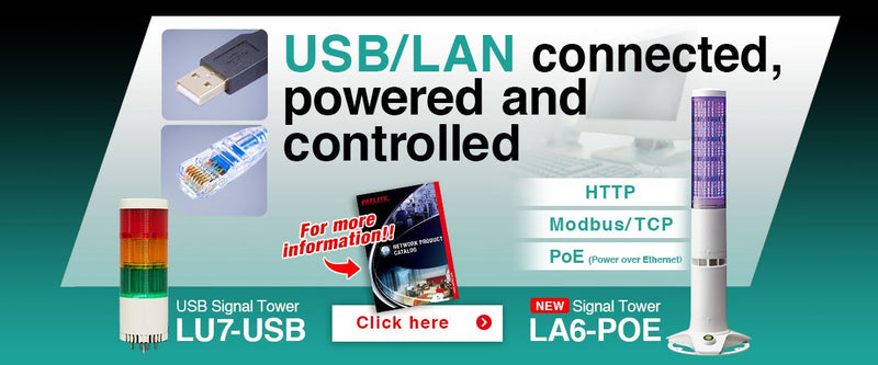  USB LED Indicating signal tower light LU7-USB LR6 USB Australia New Zealand Signalfx Patlite POS sacat self-service checout selfcheck-out diebold nixdorf NCR airport scientific medical printing machines